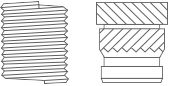 Insert, douille & filets rapportés