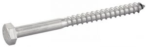 VIS A BOIS TETE HEXAGONALE TIREFONDS DIN 571 ACIER ZINGUE