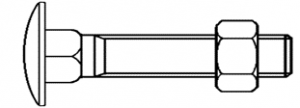 BOULON TÊTE RONDE COLLET CARRE TRCC DIN 603/555 ACIER CLASSE 4.8 ZINGUE