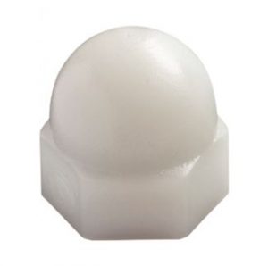 ECROUS BORGNE TYPE DIN 1587 NYLON 6.6 BLANC