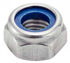 ECROUS HEXAGONAUX INDESSERABLES AVEC BAGUE NYLON DIN 985 INOX A2