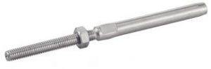 EMBOUT FILETE A SERTIR PAS A DROITE AVEC ECROU INOX A4