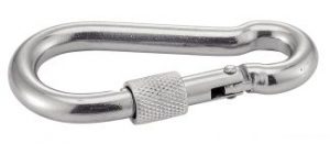 MOUSQUETON AVEC VIS DE SECURITE INOX A4