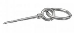 PITON A OEIL FILETAGE BOIS +ANNEAU ARTICULE INOX A4