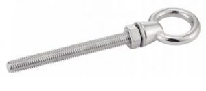 PITON A OEIL FILETEE AVEC ECROU INOX A4