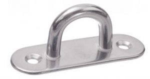 PONTET SUR PLATINE OBLONG EMBOUTI ET SOUDE INOX A2