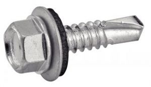 VIS AUTOPERCEUSES TETE HEXAGONALE AVEC RONDELLE EPDM Ø 16  DIN 7504K ACIER ZINGUE