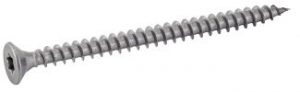 VIS POUR BOIS AGGLOMERE TETE FRAISEE SIX LOBES FILETAGE TOTAL INOX A2