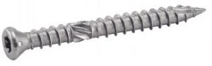 VIS POUR TERRASSE TETE FRAISEE REDUITE SIX LOBES DOUBLE FILETS INOX A2