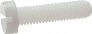 VIS TETE CYLINDRIQUE FENDU TYPE DIN 84 / ISO 1207 NYLON 6.6 BLANC