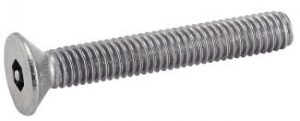 VIS A METAUX TETE FRAISEE SIX PANS CREUX INVIOLABLE AVEC TETON CENTRAL TYPE DIN 7991 INOX A2